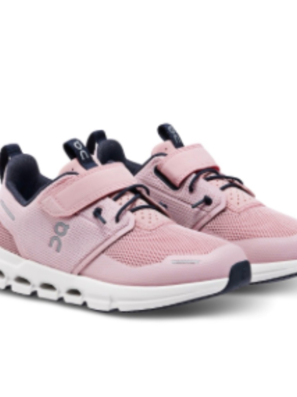On Running Kids Pink and Navy Velcro Athletic Sneakers
